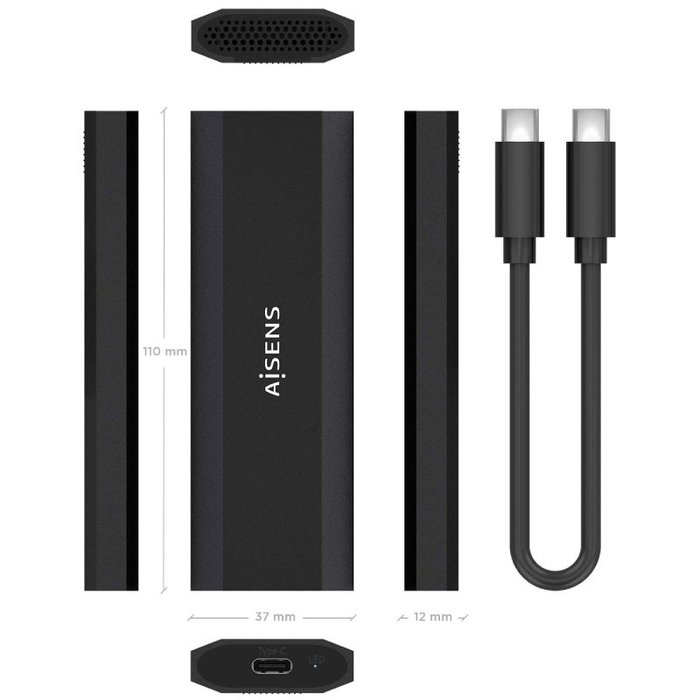 Aisens ASM2-028B Caja Externa M.2 NVMe USB 3.2 Gen2 Negra
